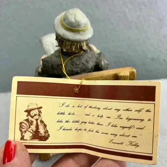 Emmett Kelly Jr Flambro Limited Edition Hobo Clown "Looking Out to See" Vintage - Picture 8 of 9